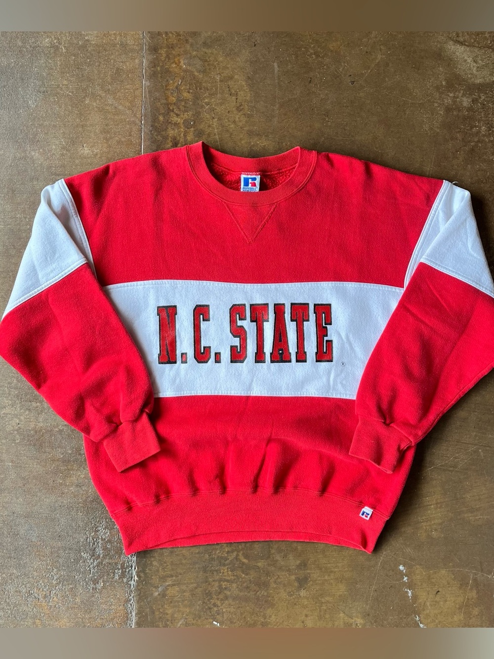 Vintage 80s Russell Athletics USA Made NC State Wolfpack Crewneck Sweatshirt L
